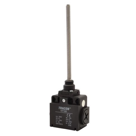 Tracon 1xNO+1xNC, 6A/230V AC-15, 0,3A/250V DC-13, IP65 VT181 Helyzetkapcsoló, rugószáras (acél) 5997374203531