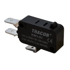   Tracon 1×CO 10A/230VAC, 0,3A/250VDC, 6,3x0,8 mm, IP00 KW3-01 Helyzetkapcsoló, mikro, ütközős 5997374131971