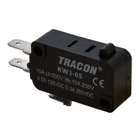 Tracon 1×CO 10A/230VAC, 0,3A/250VDC, 4,8x0,5 mm, IP00 KW3-05 Helyzetkapcsoló, mikro, ütközős 5997374131988