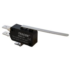   Tracon 1×CO 10A/230VAC, 0,3A/250VDC, 52mm, 6,3x0,8 mm, IP00 KW3-21 Helyzetkapcsoló, mikro, rugószáras 5997374132015
