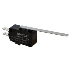   Tracon 1×CO 10A/230VAC, 0,3A/250VDC, 52mm, 4,8x0,5 mm, IP00 KW3-25 Helyzetkapcsoló, mikro, rugószáras 5997374132022
