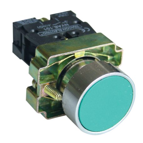 Tracon 1×NO, 3A/240V AC, IP44 NYGBA31ZT Tokozott egyszerű nyomógomb, fémalapra szerelt, zöld 5997374159180