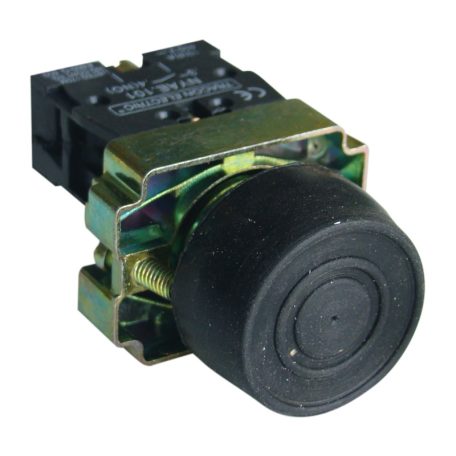 Tracon 1×NO, 3A/240V AC, IP44 NYGBP21T Tokozott gumiburkolatos nyomógomb, fémalapra szerelt, fekete 5997374157773