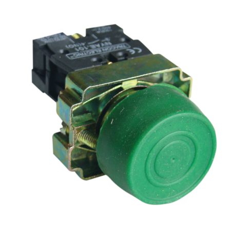 Tracon 1×NO, 3A/240V AC, IP44 NYGBP31ZT Tokozott gumiburkolatos nyomógomb, fémalapra szerelt, zöld 5997374157780