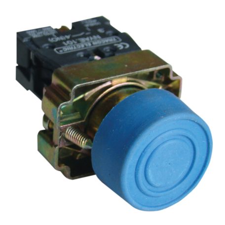 Tracon 1×NO, 3A/240V AC, IP55 NYGBP61K Gumiburkolatos nyomógomb, fémalapra szerelt, kék 5997374134682