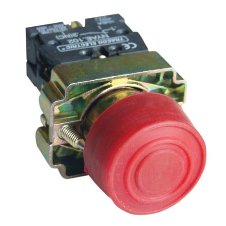 Tracon 1×NC, 3A/240V AC, IP55 NYGBP42P Gumiburkolatos nyomógomb, fémalapra szerelt, piros 5997374134668