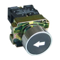   Tracon 1×NO, 3A/240V AC, IP42 NYGBA3351 Jelölt nyomógomb, fémalapra szerelt, fekete, (fehér nyíl) 5997374134392