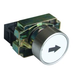   Tracon 1×NO, 3A/240V AC, IP44 NYGBA3341T Tokozott jelölt nyomógomb, fémalap, fehér, (fekete nyíl) 5997374157834
