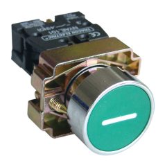   Tracon 1×NO, 3A/240V AC, IP44 NYGBA3311ZT Tokozott jelölt nyomógomb, fémalapra szer., zöld, (fehér I) 5997374157841
