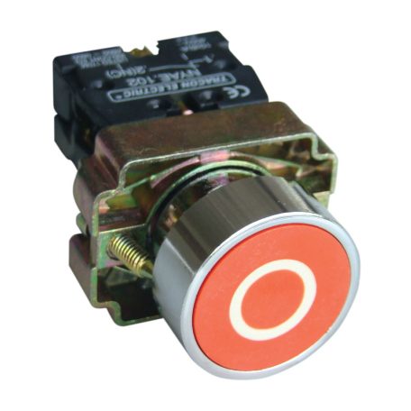 Tracon 1×NC, 3A/240V AC, IP42 NYGBA4222P Jelölt nyomógomb, fémalapra szerelt, piros, (fehér 0) 5997374134408