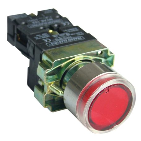 Tracon 1×NC, 3A/400V AC, 230V, IP44 NYGBW33PT Tok. világító nyomógomb, fémalap, piros,glim, izzó nélkül 5997374157919