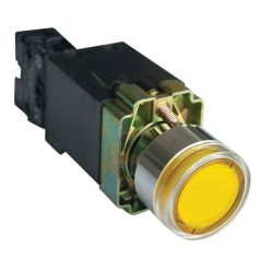   Tracon 1×NO, 3A/230V AC, 6V, IP42 NYGBW3541S Világító nyomógomb, fémalap, trafóval,sárga,glim,izzó nélk. 5997374134972