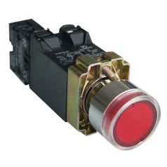   Tracon 1×NC, 3A/230V AC, 6V, IP42 NYGBW3441P Világító nyomógomb, fémalap, trafóval,piros,glim,izzó nélk. 5997374134941