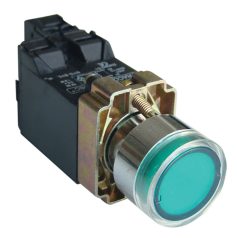   Tracon 1×NO, 3A/400V AC, 6V, IP42 NYGBW3351Z Világító nyomógomb, fémalap, trafóval, zöld, glim, izzó nélk 5997374134880