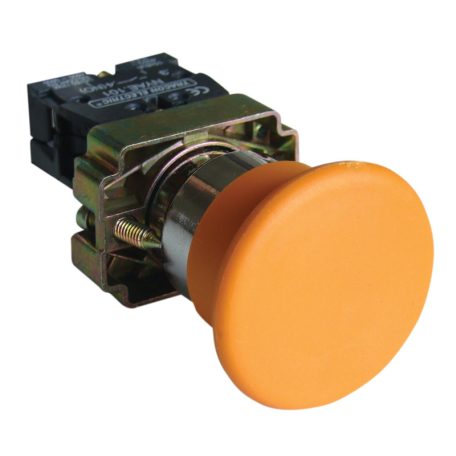 Tracon 1×NO, 3A/400V AC, IP42, d=40mm NYGBC51S Gombafejű nyomógomb, fémalapra szerelt, sárga 5997374134453