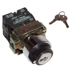   Tracon 1×NO, 3A/230V AC, IP44 NYBG21KKT Tokozott kulcsos kapcsoló, fémalap, bal KI, kétállás 5997374158213