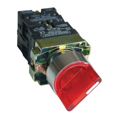 Tracon 1×NC+1×NO, 3A/400V AC, IP44 NYGBK2465PT Tokozott világítókaros kapcsoló, piros,LED, kétáll., izzó n. 5997374158435
