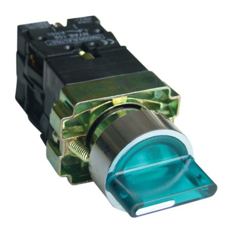 Tracon 1×NC+1×NO, 3A/400V AC, IP44 NYGBK3365ZT Tokozott világítókaros kapcsoló, zöld, LED, 3állású, izzó n. 5997374158442