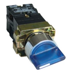   Tracon 1×NC+1×NO, 3A/400V AC, IP42 NYGBK3665K Világítókaros kapcsoló, fémalap, kék, LED, 3állású, izzó n. 5997374134545