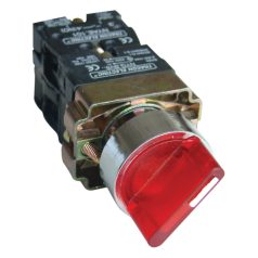   Tracon 1×NC+1×NO, 3A/400V AC, IP44 NYGBK3465PT Tokozott világítókaros kapcsoló, piros, LED,3állású, izzó n. 5997374158473