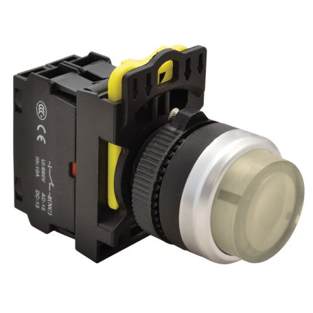 Tracon 1×NO, 5A/230V AC-15, IP42, LED 230V AC/DC NYK3-HLW Világító nyomókapcsoló, kiálló, fehér 5997374204620