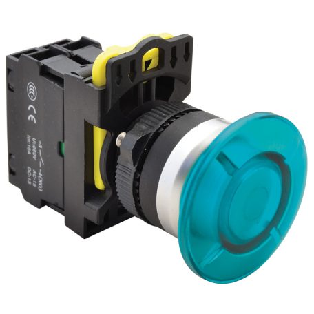 Tracon 1×NO, 5A/230V AC-15, IP65, 40mm, LED 230V AC/DC NYG3-MLB Gombafejű világító nyomógomb,kék 5997374204903