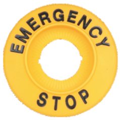   Tracon d=60mm, h=8mm, ABS NYG3-ES60H EMERGENCY STOP lap, magasított 5997374214988