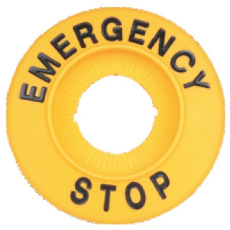 Tracon d=60mm, h=8mm, ABS NYG3-ES60H EMERGENCY STOP lap, magasított 5997374214988