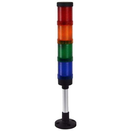Tracon AC230V, 4 R,Y,G,B, IP65 NYG3-50RYGB Fényjelző oszlop, függőleges alap, (hangjelző nélkül) 5997374214889