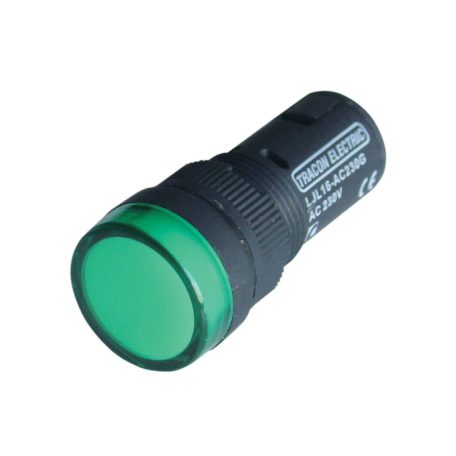 Tracon 24V AC/DC, d=16mm LJL16-GC LED-es jelzőlámpa, zöld 5997374132374