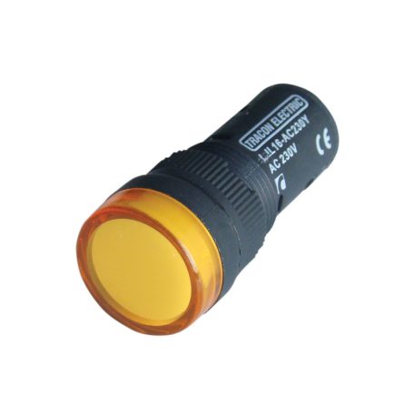 Tracon 24V AC/DC, d=16mm LJL16-YC LED-es jelzőlámpa, sárga 5997374132527