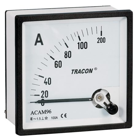 Tracon 96×96mm, 30A AC ACAM96-30 Analóg váltakozó áramú ampermérő közvetlen méréshez 5997374126489