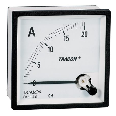 Tracon 96×96mm, 20A DC DCAM96-20 Analóg egyenáramú ampermérő közvetlen méréshez 5997374127806