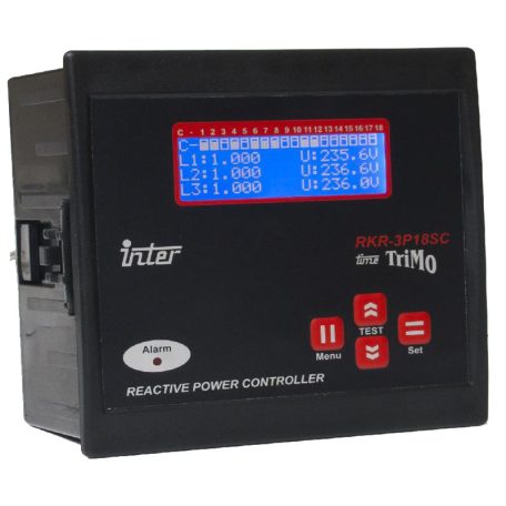 Tracon 144 X 144 mm TFJA-08 Fázisjavító automatika, 3f fázisonkénti szabályz. 18+1 kond. 5997374206556