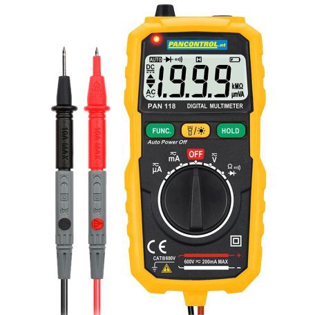 Tracon DCV, ACV, DCA, ACA, OHM, dioda, NCV PAN118 Digitális multiméter 9120037331180