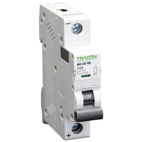 Tracon 16A, 220V DC DC-1C-16 Egyenáramú kismegszakító PV rendszerekhez, 1 pólus, C kar. 5997374187596