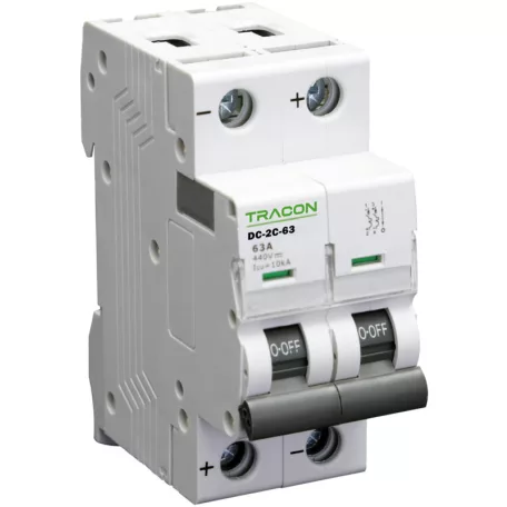 Tracon 50A, 440V DC DC-2C-50 Egyenáramú kismegszakító PV rendszerekhez, 2 pólus, C kar. 5997374187749
