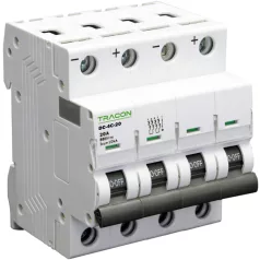  Tracon 40A, 880V DC DC-4C-40 Egyenáramú kismegszakító PV rendszerekhez, 4 pólus, C kar. 5997374187930
