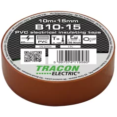   Tracon 10m×15mm, PVC, 0-90°C, 40kV/mm B10-15 Szigetelőszalag, barna 5997374119580