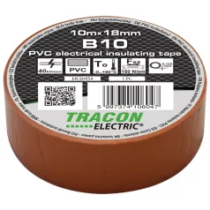   Tracon 10m×18mm, PVC, 0-90°C, 40kV/mm B10 Szigetelőszalag, barna 5997374106047