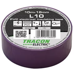   Tracon 10m×18mm, PVC, 0-90°C, 40kV/mm L10 Szigetelőszalag, lila 5997374106955