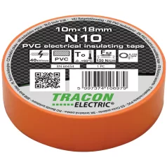   Tracon 10m×18mm, PVC, 0-90°C, 40kV/mm N10 Szigetelőszalag, narancs 5997374106979
