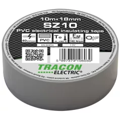   Tracon 10m×18mm, PVC, 0-90°C, 40kV/mm SZ10 Szigetelőszalag, szürke 5997374106030