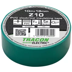   Tracon 10m×18mm, PVC, 0-90°C, 40kV/mm Z10 Szigetelőszalag, zöld 5997374106009