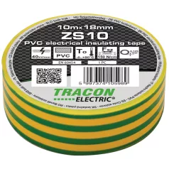   Tracon 10m×18mm, PVC, 0-90°C, 40kV/mm ZS10 Szigetelőszalag, zöld/sárga 5997374105989