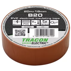  Tracon 20m×18mm, PVC, 0-90°C, 40kV/mm B20 Szigetelőszalag, barna 5997374106122