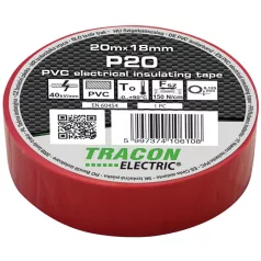   Tracon 20m×18mm, PVC, 0-90°C, 40kV/mm P20 Szigetelőszalag, piros 5997374106108