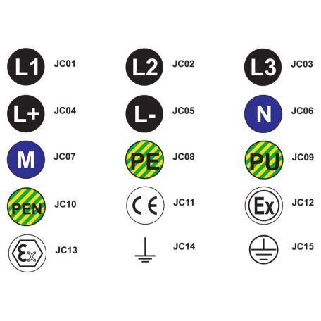 Tracon d=20 mm JC14 Jelölőcimke (öntapadós,földelőkapocs jel)30 db/A5 5997374130080