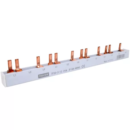 Tracon max.63A, 230/400VAC, 3P, 12modul, 215mm TFSS-3-12 Soroló sín - csapos kivitelű 5997374185417