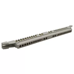   Tracon 230/400VAC, 63A, 7,6×18,3mm, L=250 mm, 24P, IP20 NPE-Z-24 Szigetelt földelősín (N/PE) EDSS-12/. mod.elosztóhoz 5997374201674